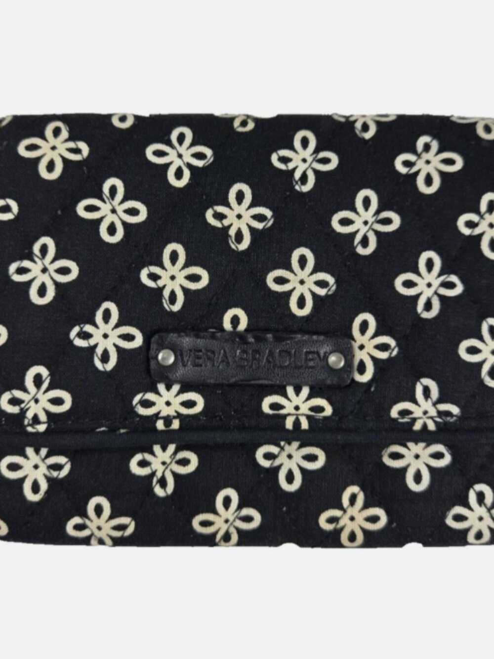 Vera Bradley RETIRED Mini Concerto Trifold Wallet Quilted Cotton HTF Floral B&W
